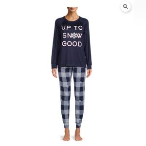 Jaclyn Intimates Women's Long Sleeve Crew Neck Printed Pajamas Set